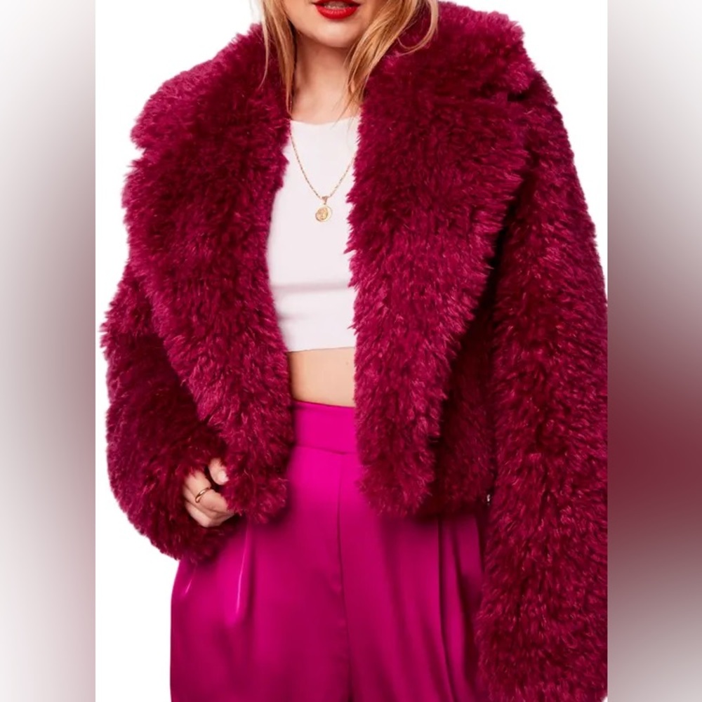 Band of the Free Andra Fuchsia Faux Fur Jacket
